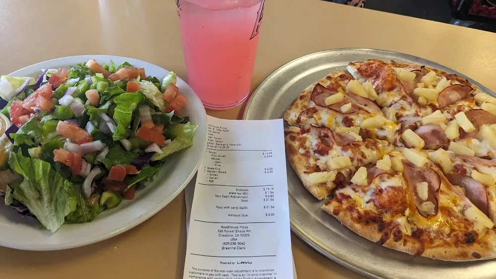 Small Garden Salad and 10 Inch Small Pineapple and Ham Pizza